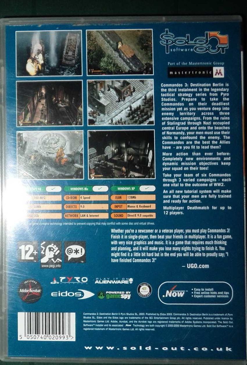 gra Commandos 3 Destination on Berlin, ENGLISH, PC CD BOX 2006