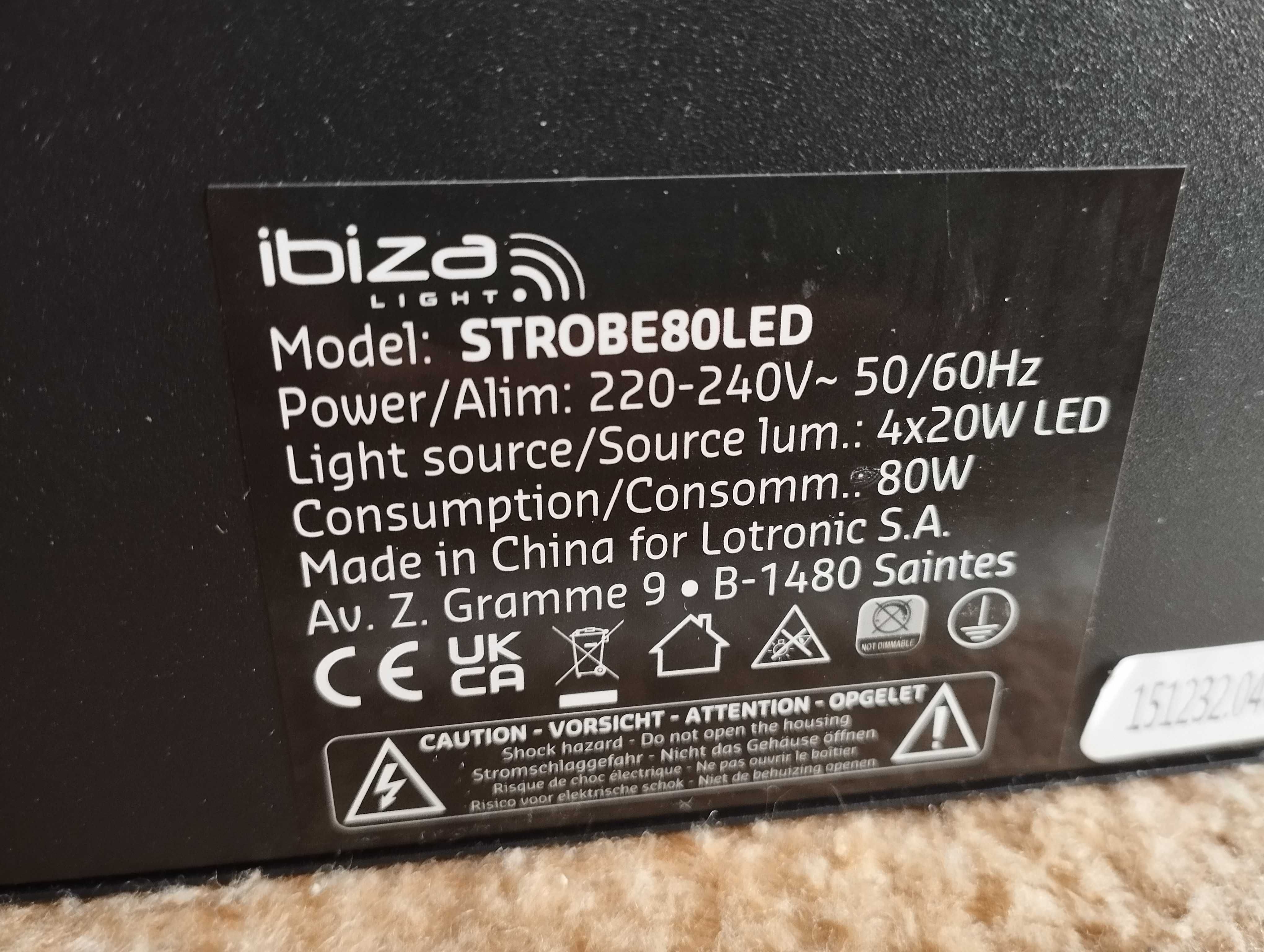 Ibiza Stroboskop Led 4X20W Ibiza Strobe80Led w rytm muzyki Oświetlenie