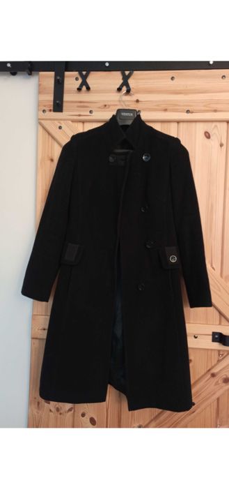 Długi klasyczny damski płaszcz wełna i kaszmir 38 40