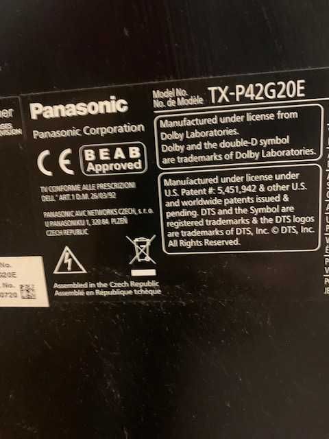 TV Panasonic PLAZMA TX-P42G20E