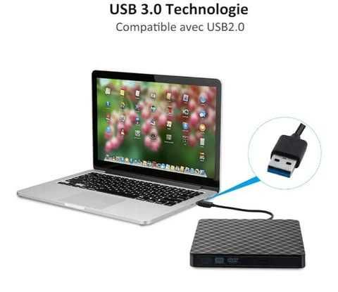 Przenośny zewnętrzny odtwarzacz DVD CD USB 3.0