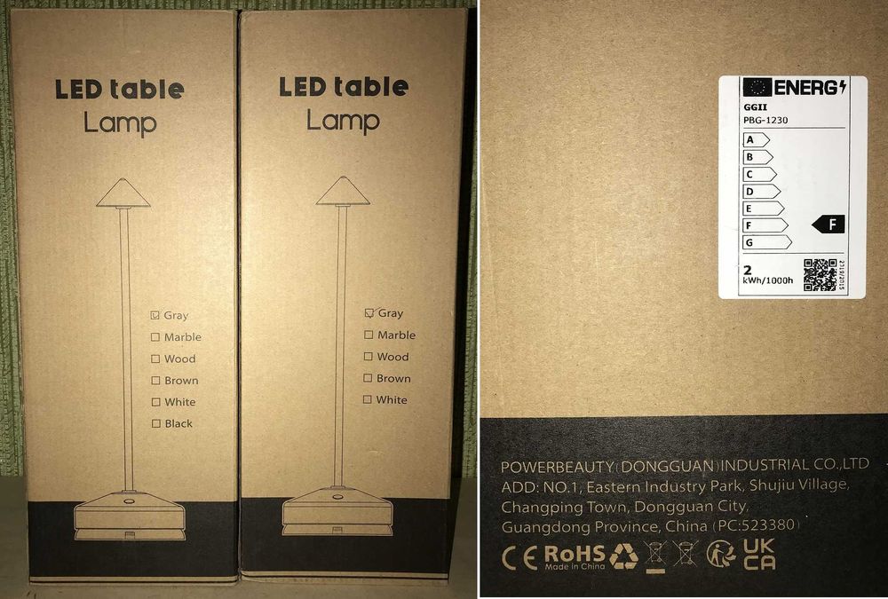 Бездротова світлодіодна настільна лампа в сірому кольорі