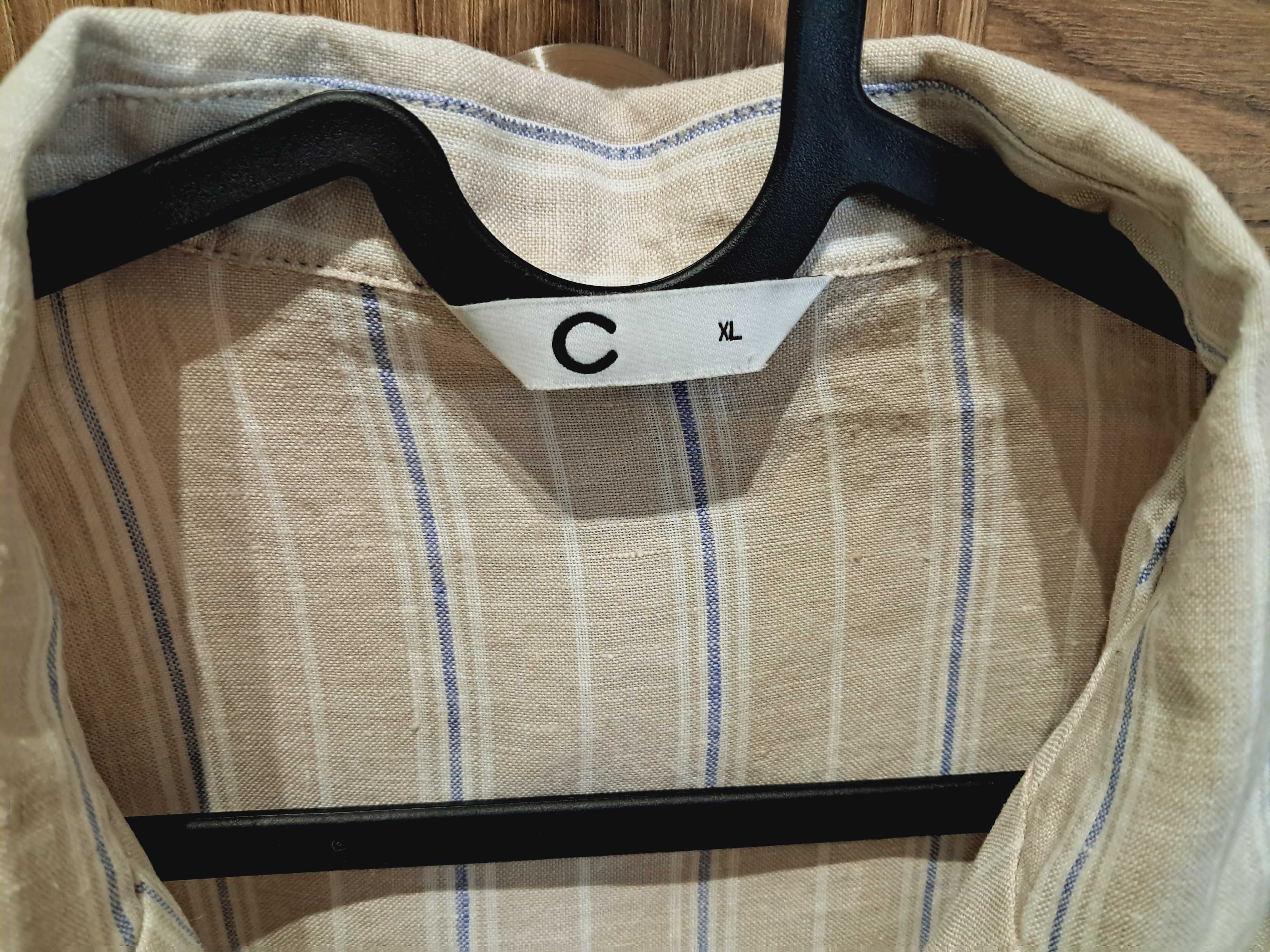 Koszula damska lniana 100% len, Cubus, bdb, oversize r. XL