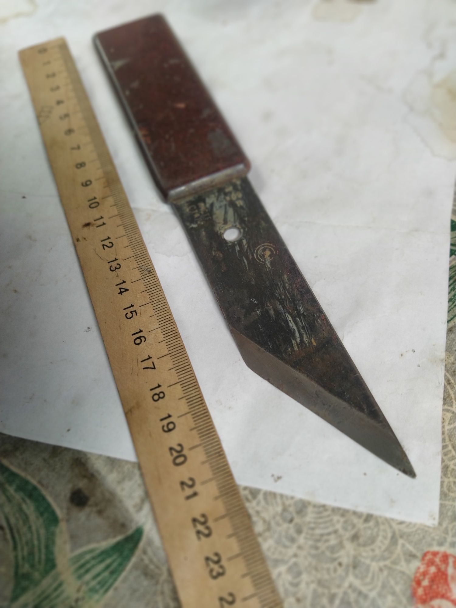 Старинный нож сапожников начало прошлого века с клеймом