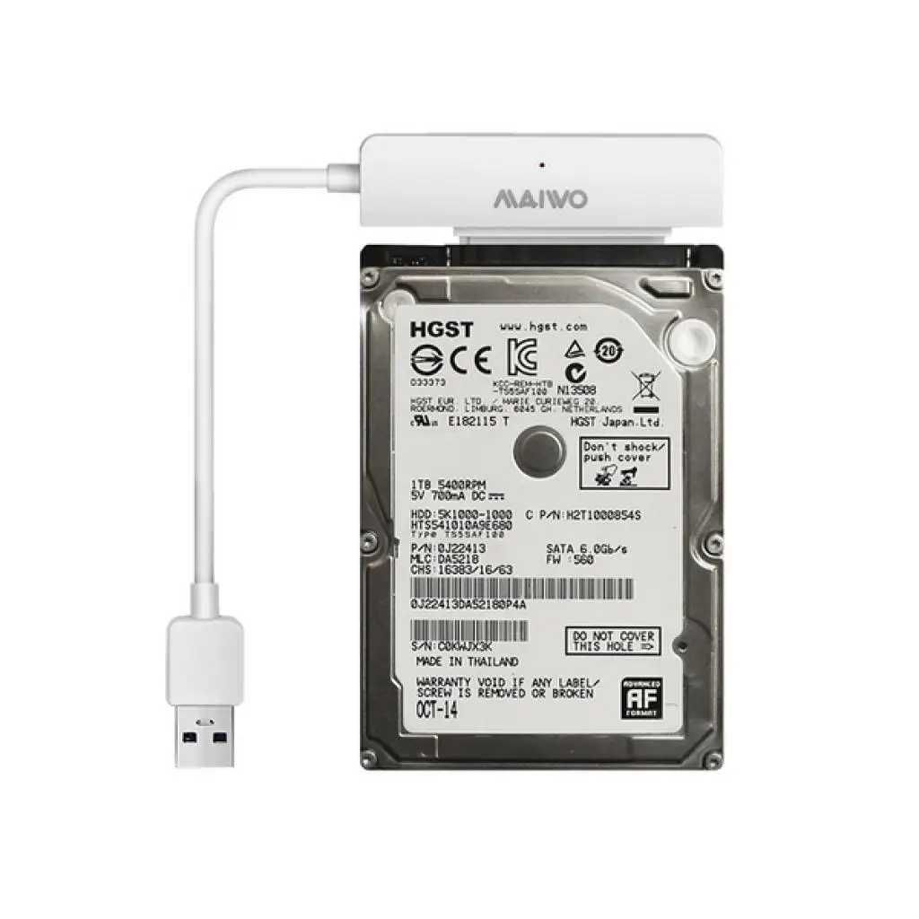 Новый адаптер Maiwo HDD/SSD 2.5" sata usb3.0  (K104-U3S white)