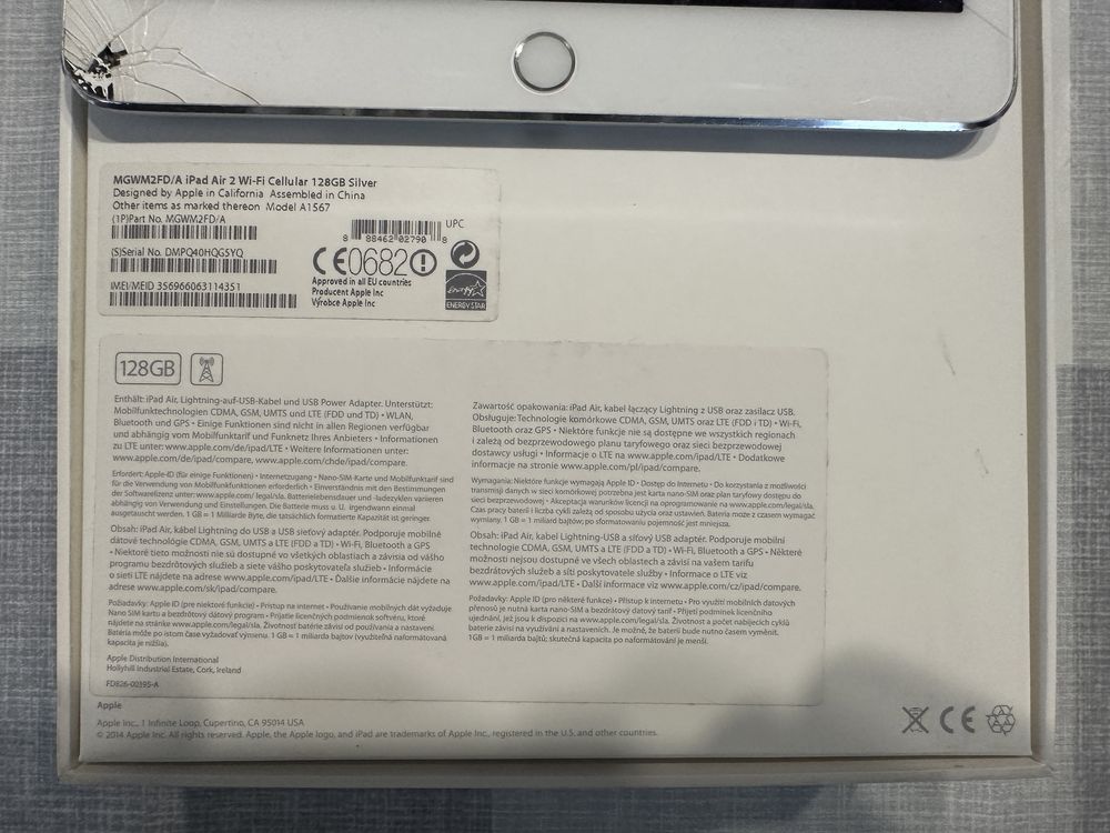 iPad Air 2 Wi-Fi Cellular 128GB Silver