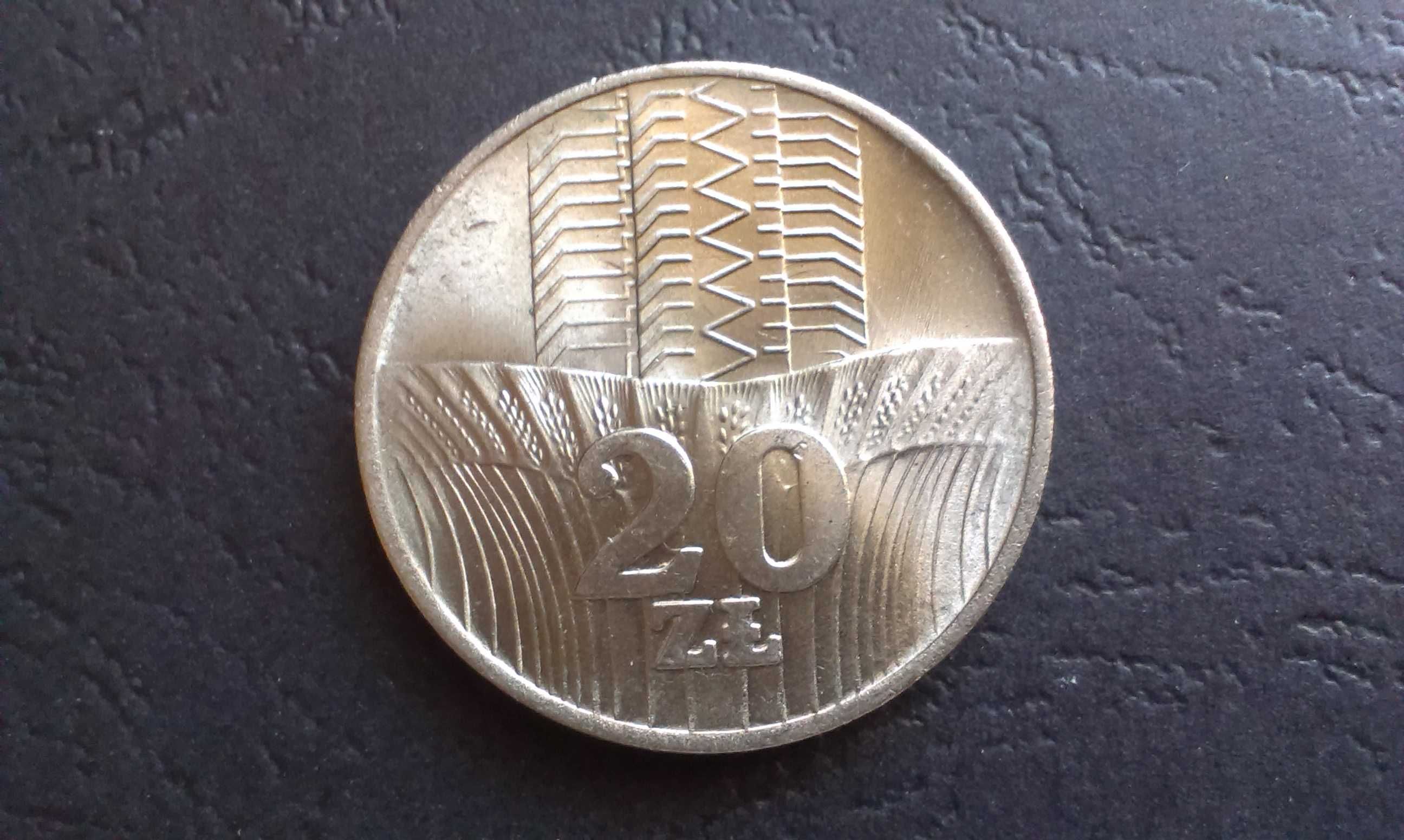Moneta 20 złotych 1973 Wieżowiec i kłosy, PRL.