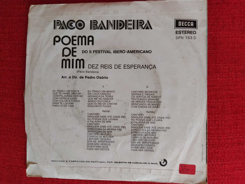 Single Poema de Mim - Paco Bandeira