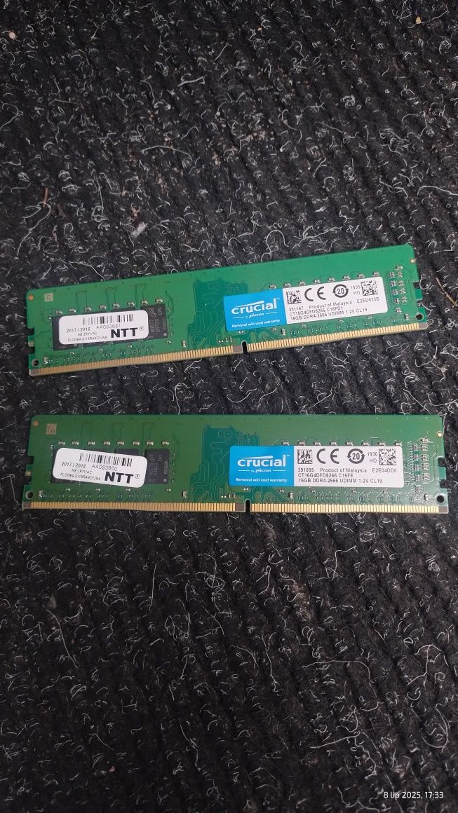 Ram Crucial DDR4 32GB 2X16 2666mhz