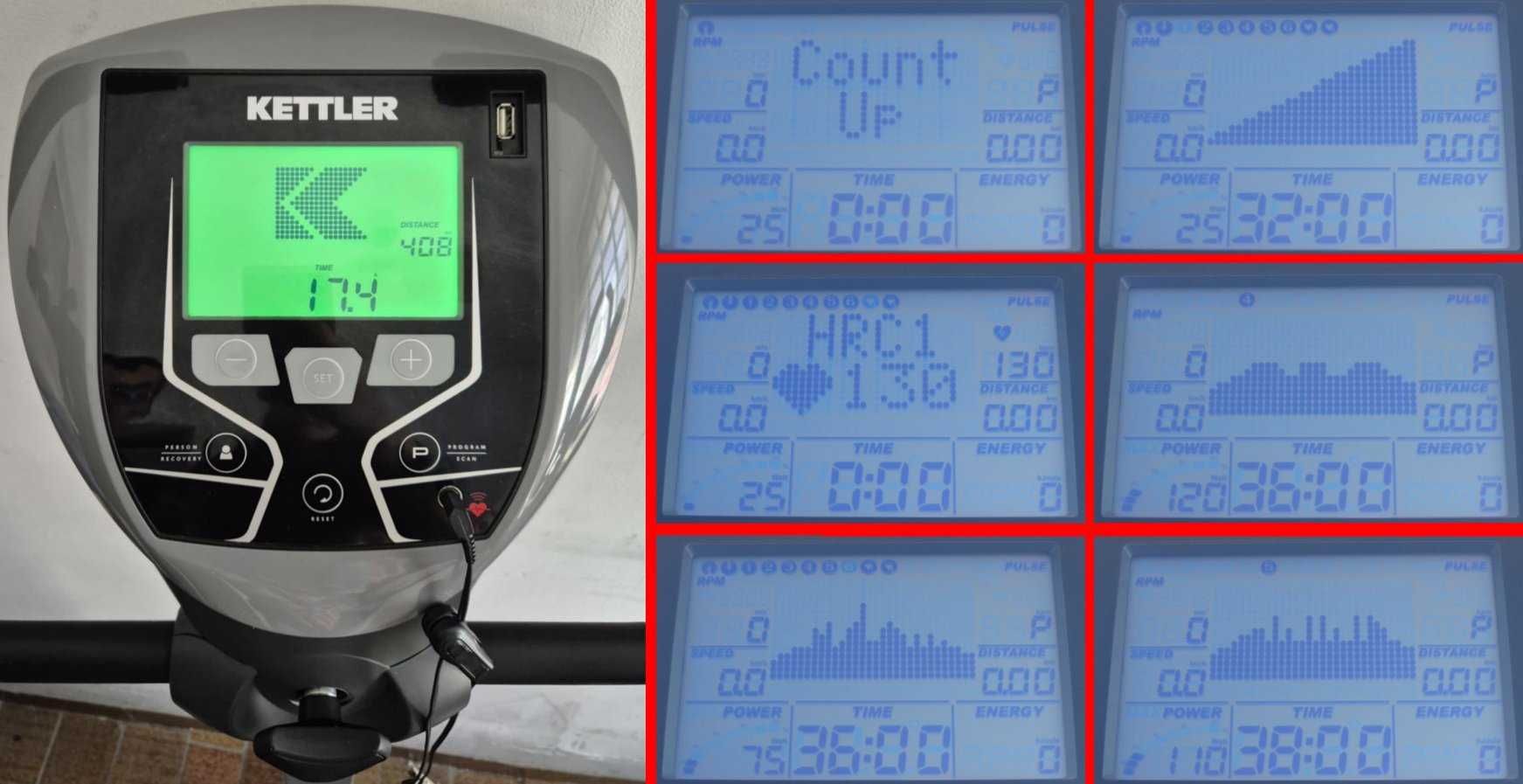ROWER elektromagnetyczny KETTLER X5 + pas EKG + wbudowane TRASY !