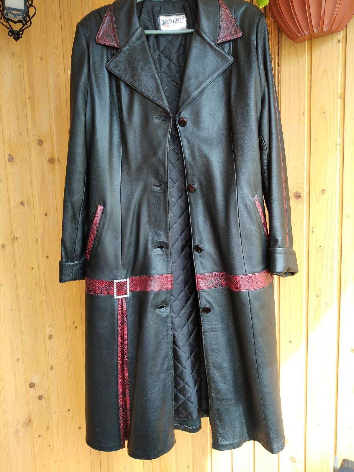 Кожаный плащ, новый, 2xL