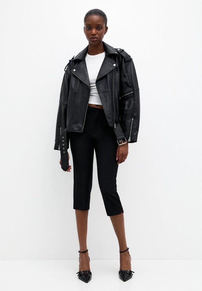 Куртка косуха шкіра pull&bear