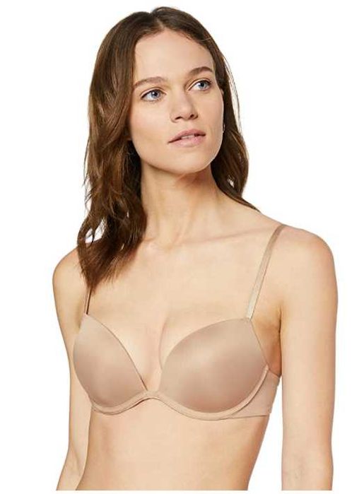 Biustonosz super push up w kolorze cielistym 34D NOWY