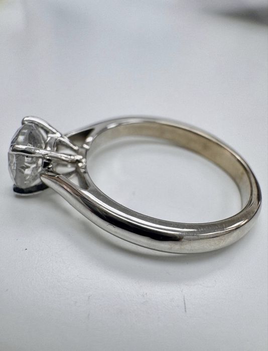 Zloty pierscionek z naturalnym diamentem 1,12ct E SI zareczynowy