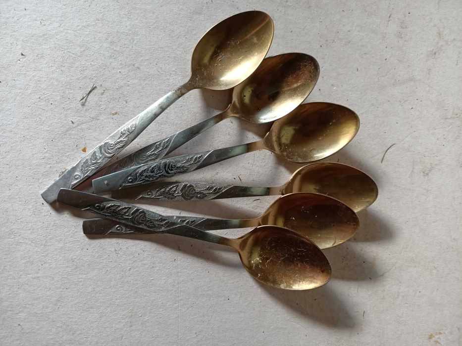 Stare łyżki posrebrzane rosyjskie