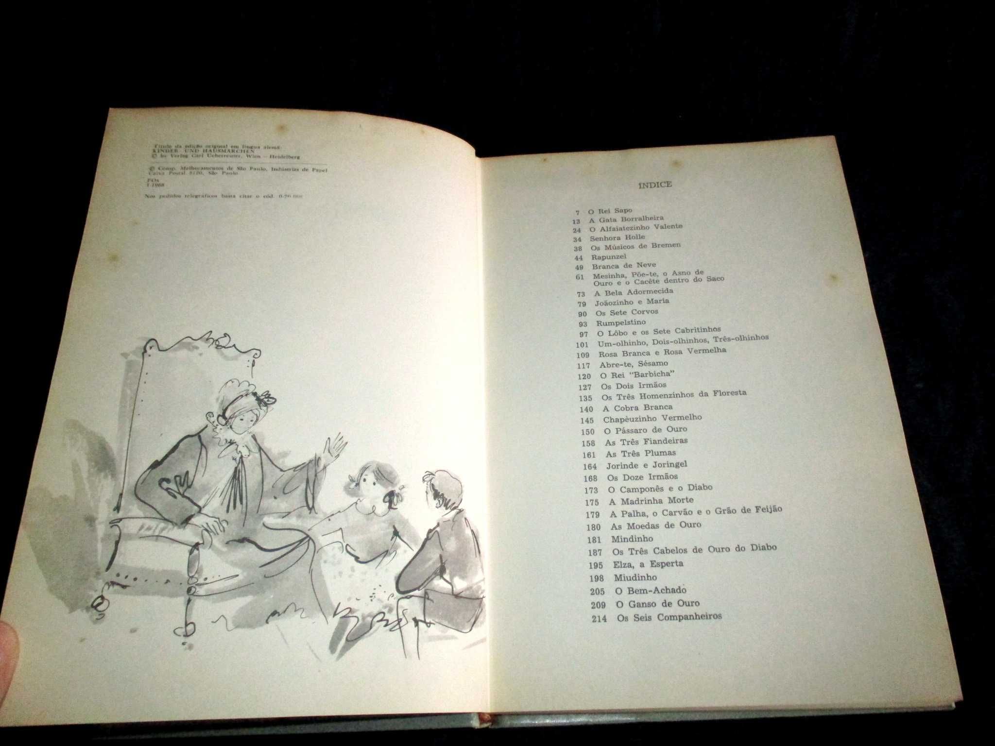 Livro Contos de Grimm Ilustrados por Grabianski 1ª edição 1968