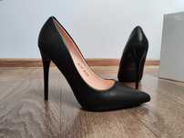 Mulanka czarne szpilki 39 wysokie Basic szpic must have