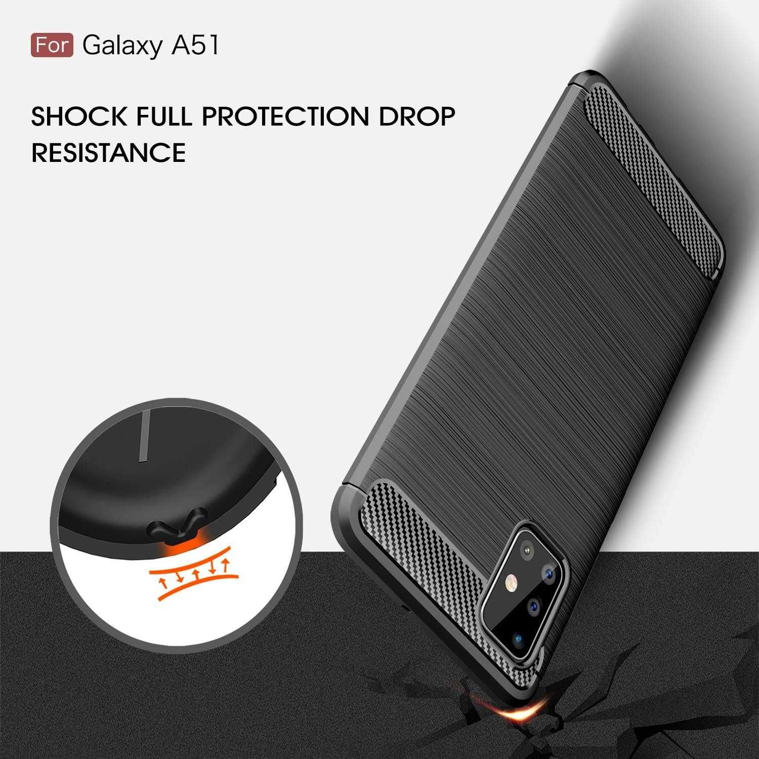 Etui Carbon do Samsung Galaxy A51 + Szkło Hartowane