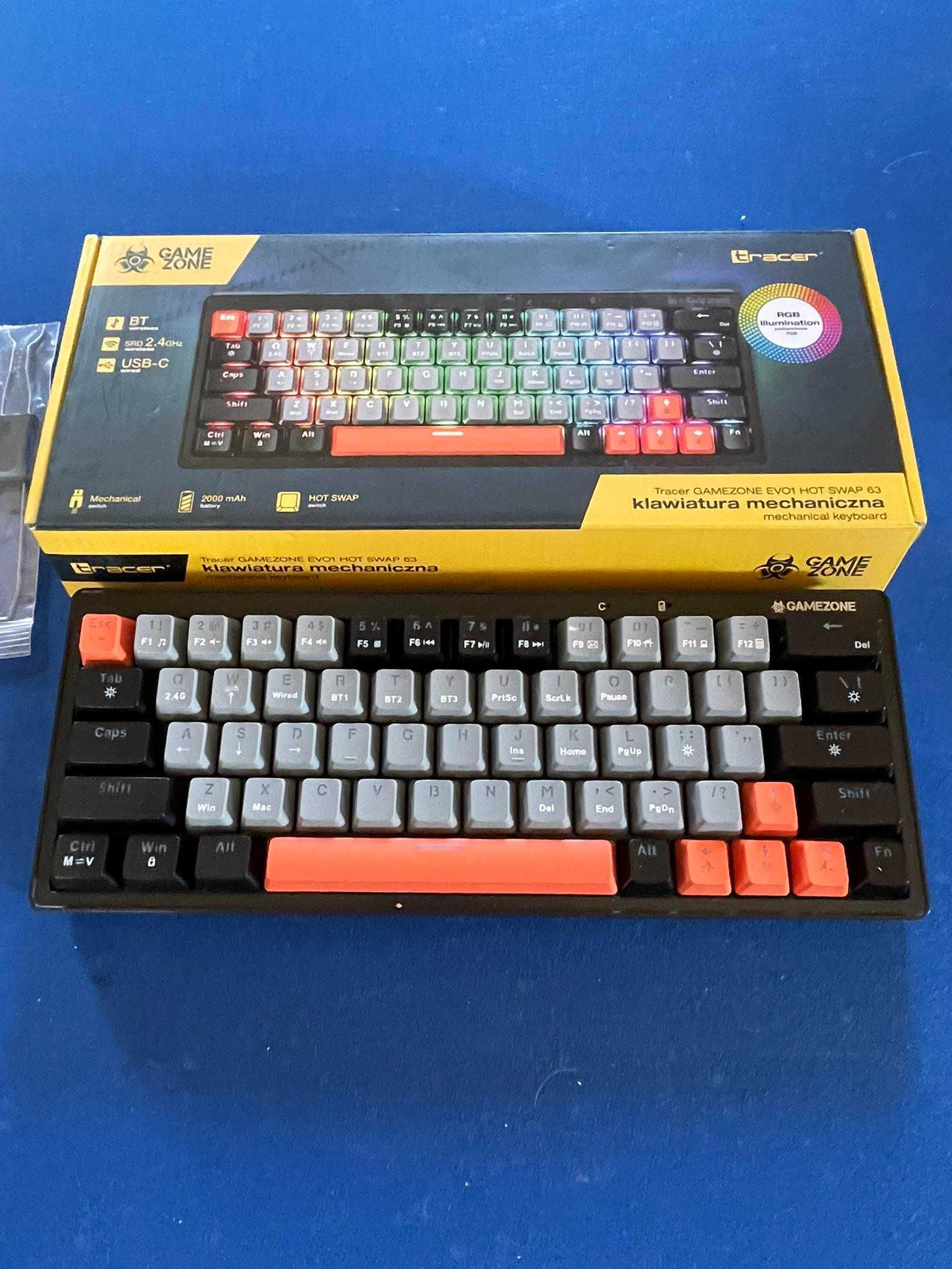 Klawiatura mechaniczna Tracer GameZone EVO – RGB, BT/USB-C