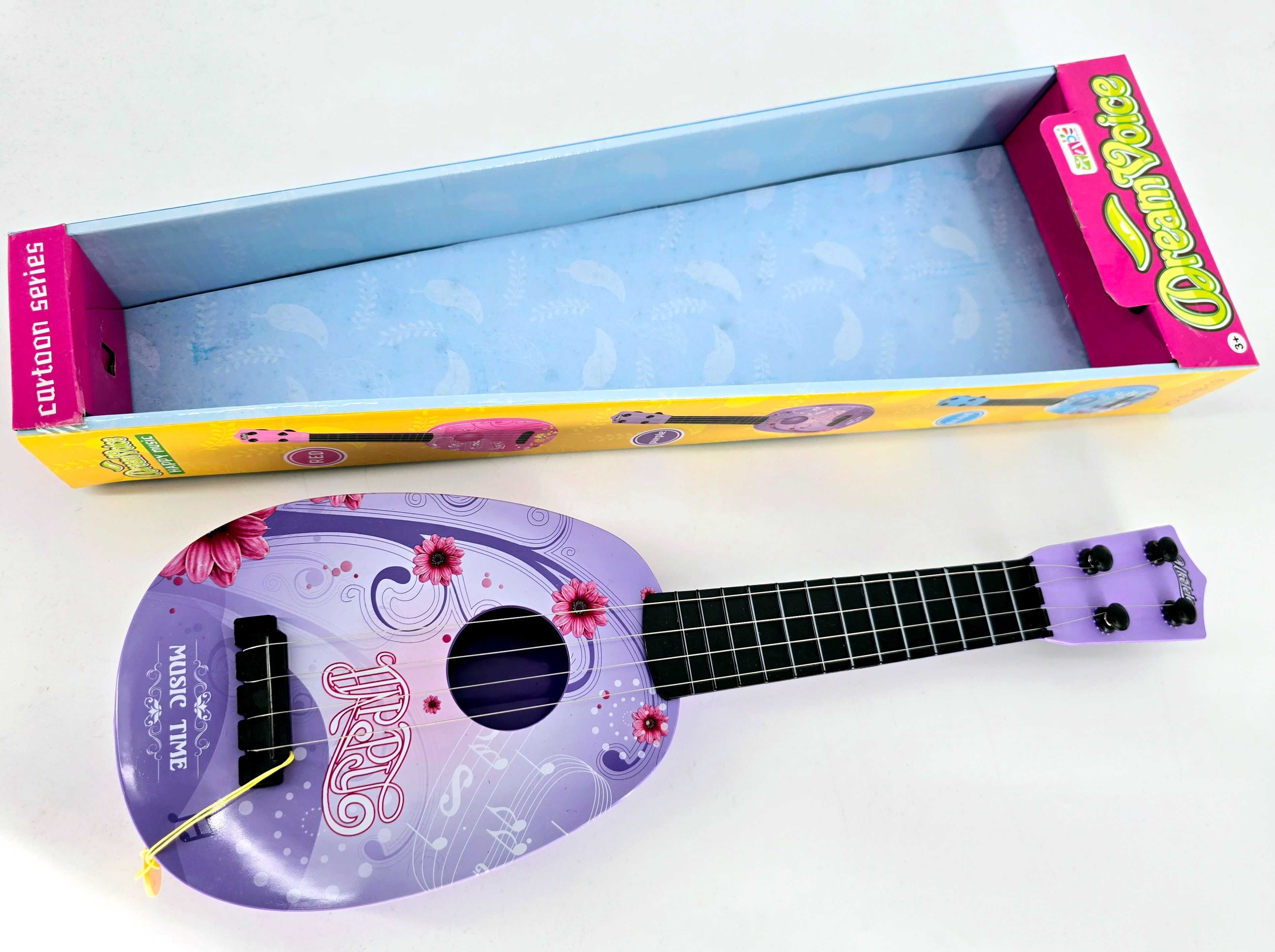 Gitara ukulele zabawka muzyczna _ nowa w kwiatki