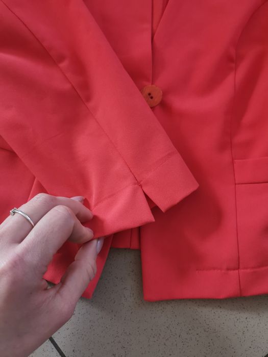 Elegancki krótki żakiet marynarka letnia rękawy 3/4 Polski producent