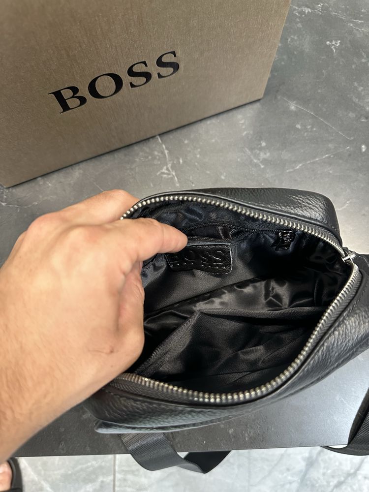 Шкіряна сумка Hugo Boss