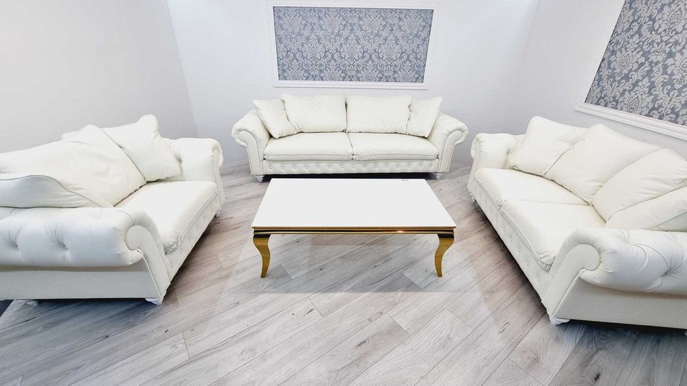 Zestaw skórzany Comfort LINE 3+2+1 wygodny chesterfield od producenta!