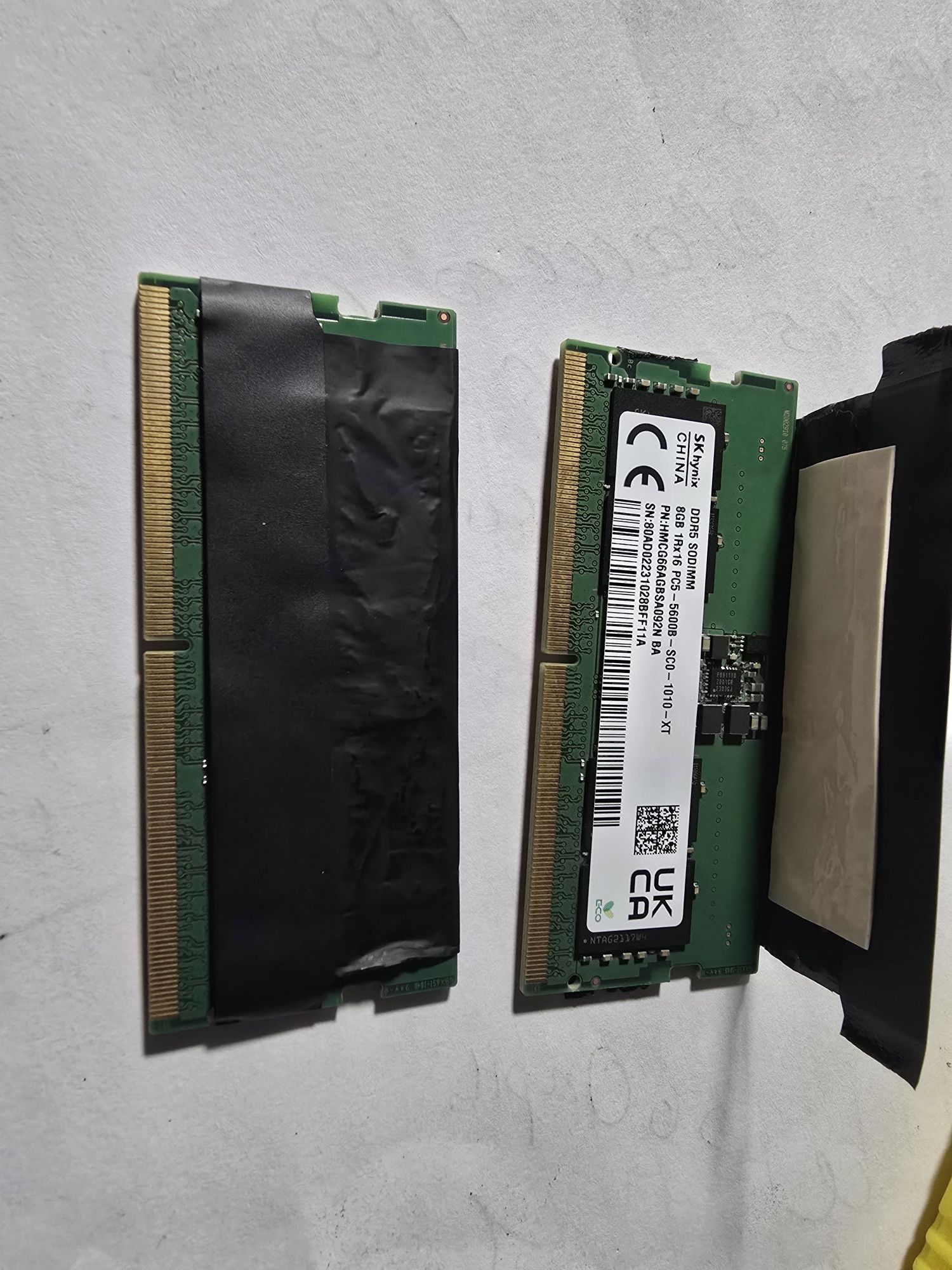 Оперативна пам'ять ddr5 So-dimm Hynix 2×8 Gb після апгрейду ноута