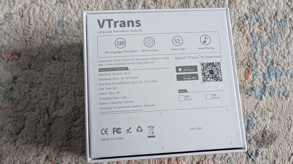 Auscultadores VTrans V18 - Tradutor AI