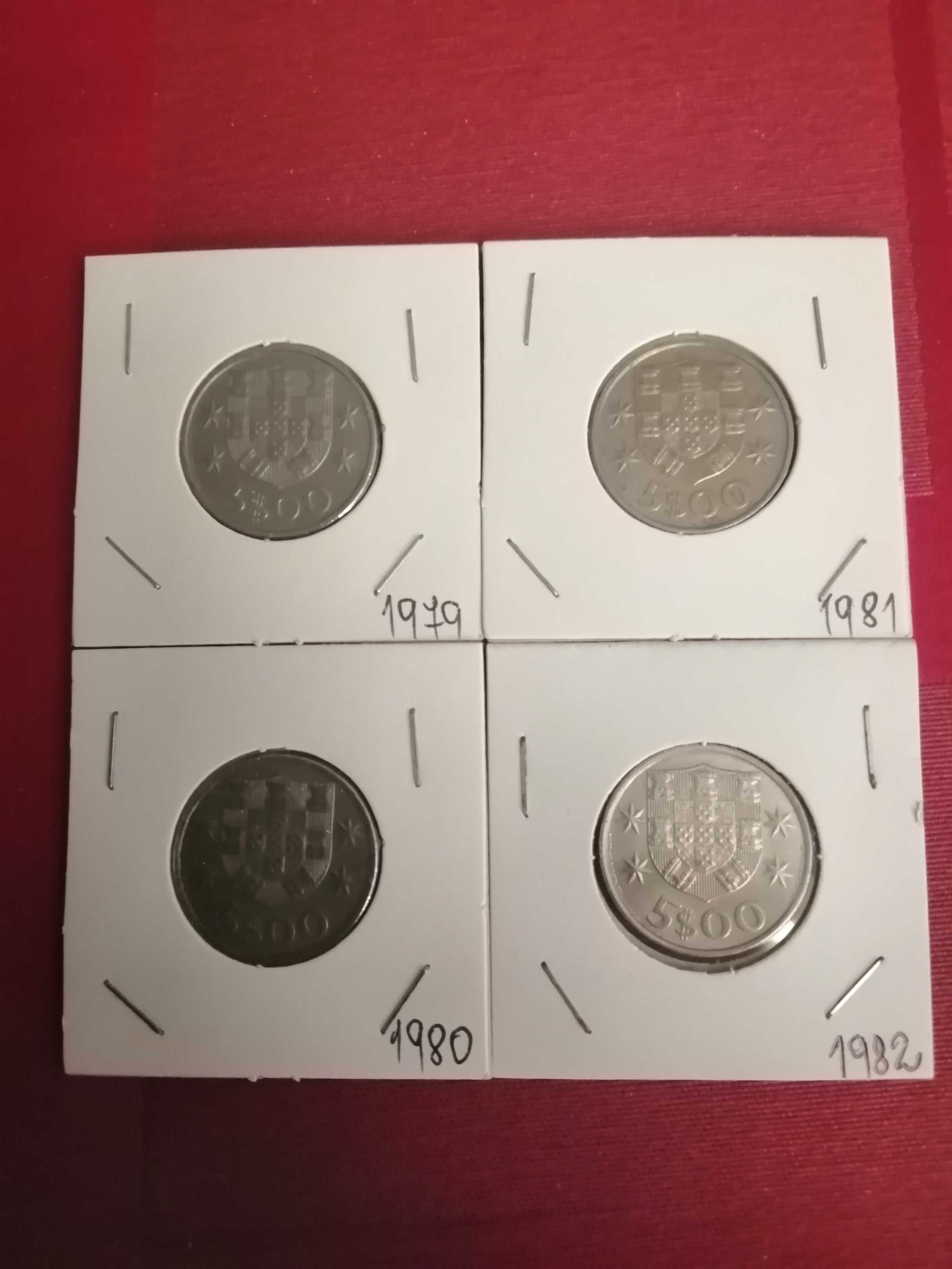 Colecção completa de 24 moedas de 5 escudos, em cupro níquel.