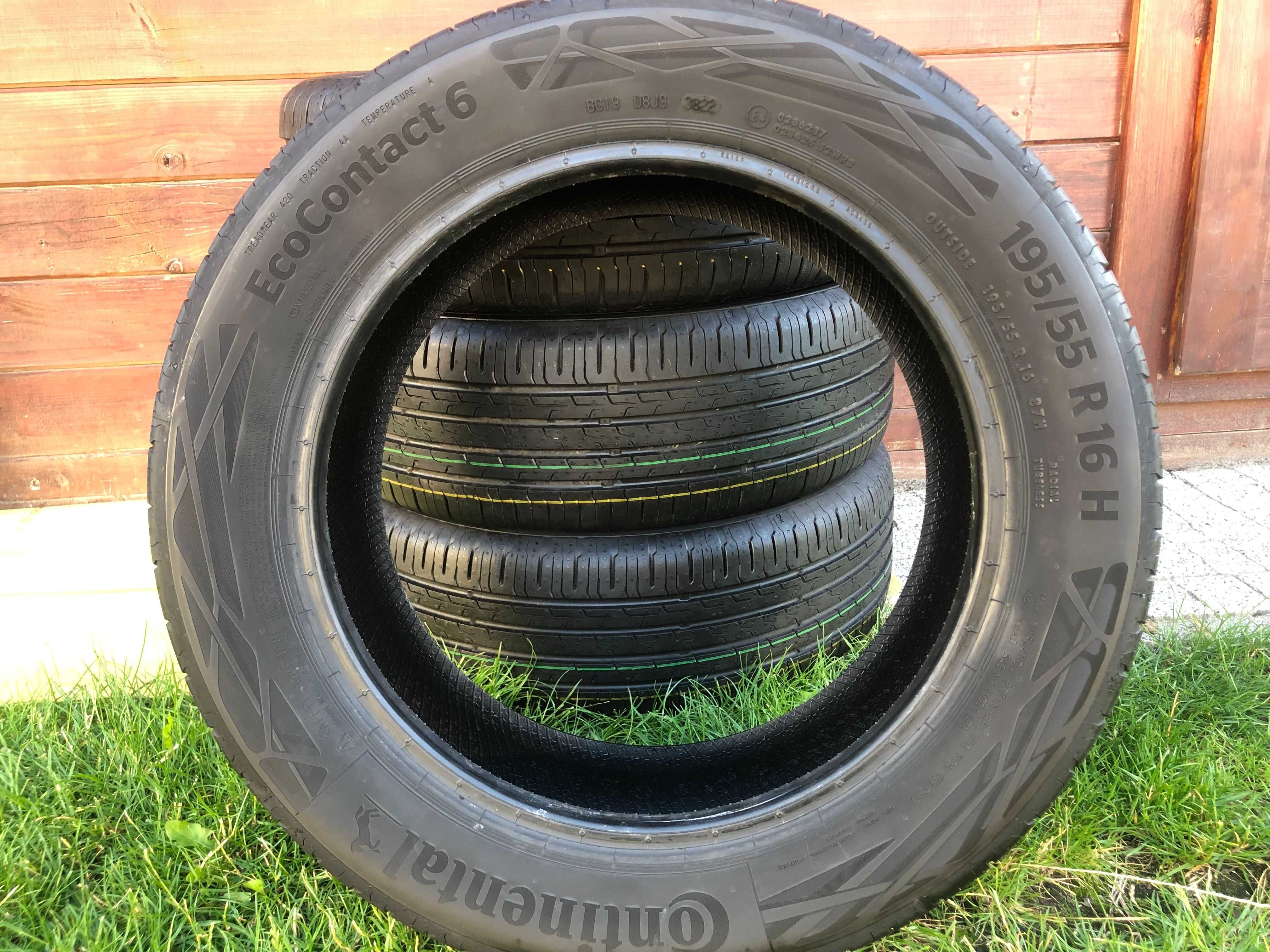 Nieużywane Continental EcoContact 6 195/55R16 87H, letnie, p. 09.2022.