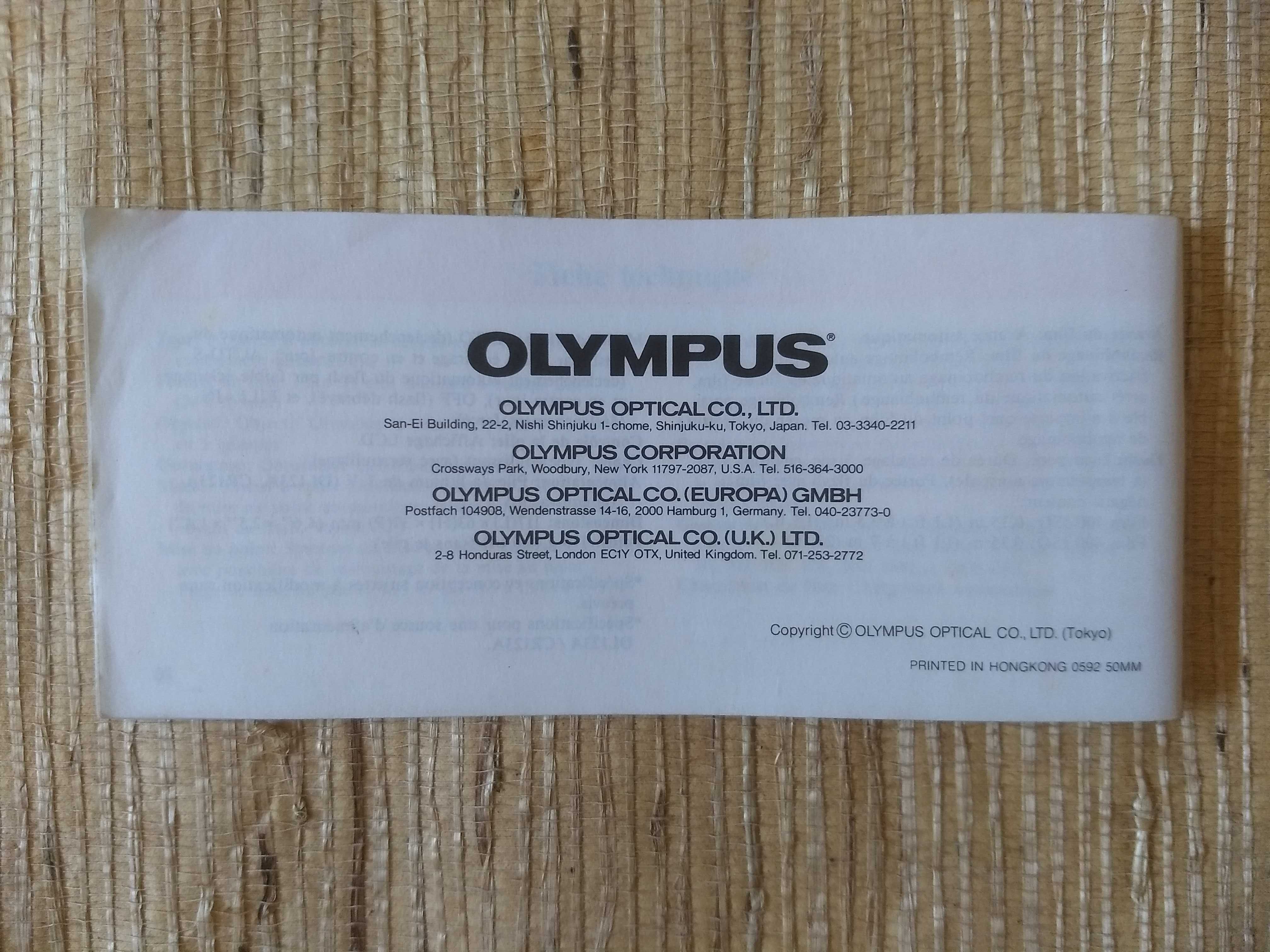 Manual de instruções , Olympus u ( mju) - 1