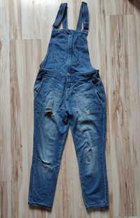 Spodnie ogrodniczki jeans Pull&Bear rozmiar s