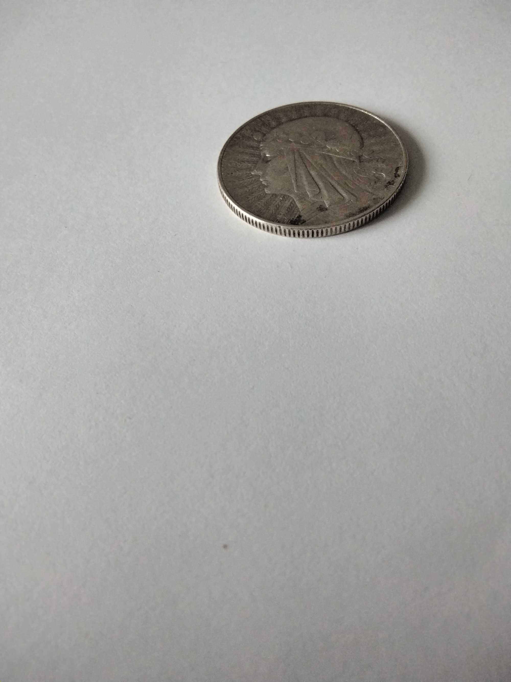 Moneta 5 złotych 1932 głowa kobiety ze znakiem mennicy, oryginalna