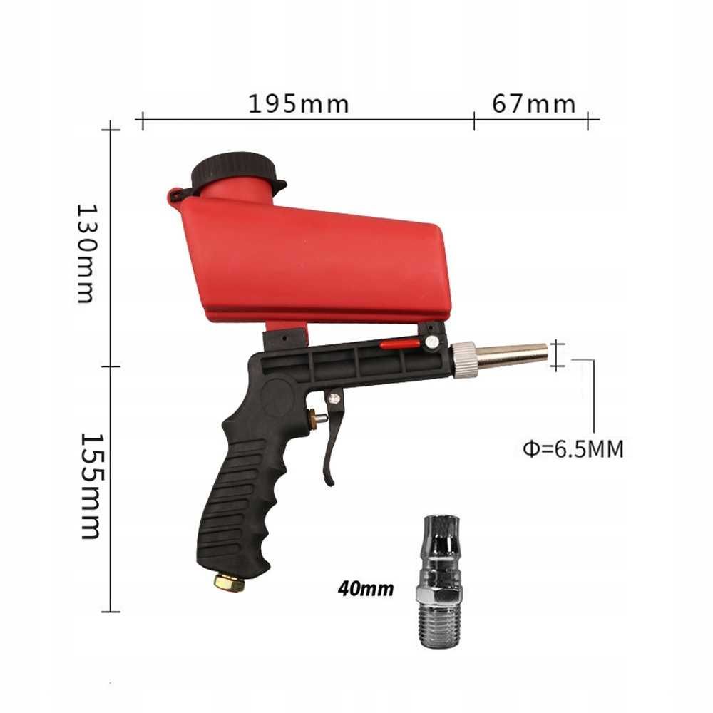 Pistolet do piaskowania ze zbiornikiem   0.8L 8mm