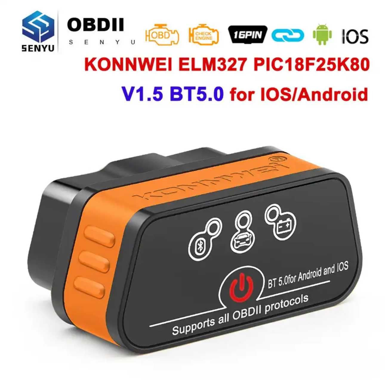 Сканер , диагностика авто , OBD2, ELM327 Android / IOS