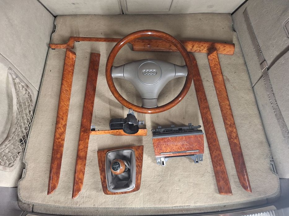 Audi A4 B6 dekory wnętrza drewno drewniane Kierownica popielniczka gał