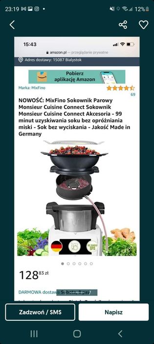 Mix fino sokownik parowy robot kuchenny nakładka do thermomix/lidlomix