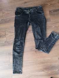 Spodnie rurki skinny biodrówki, szare, XS