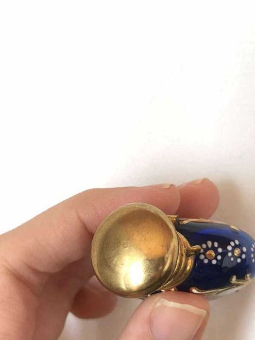 Pendente Garrafa Perfume Vidro Esmaltado Trevo Talvez Moser Século XIX