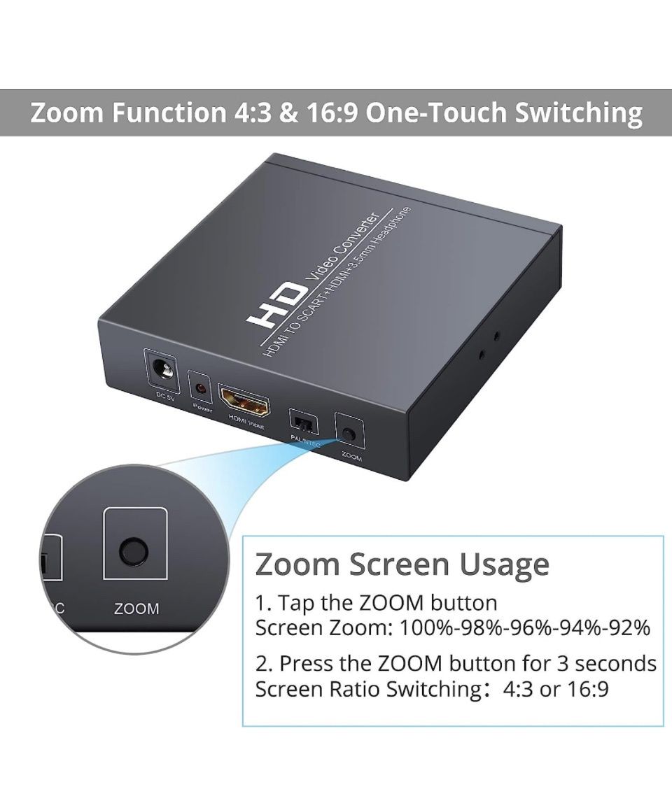 Neoteck Konwerter HDMI na SCART/HDMI HDMI