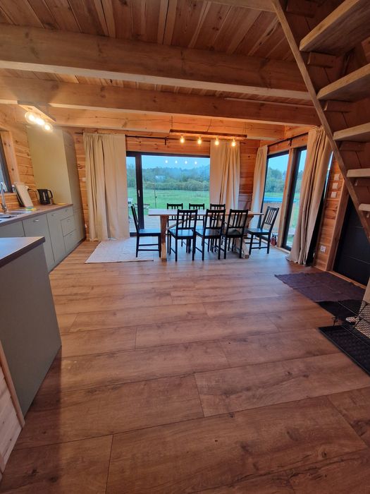 Domek Mazury nad jeziorem sauna balia jacuzzi