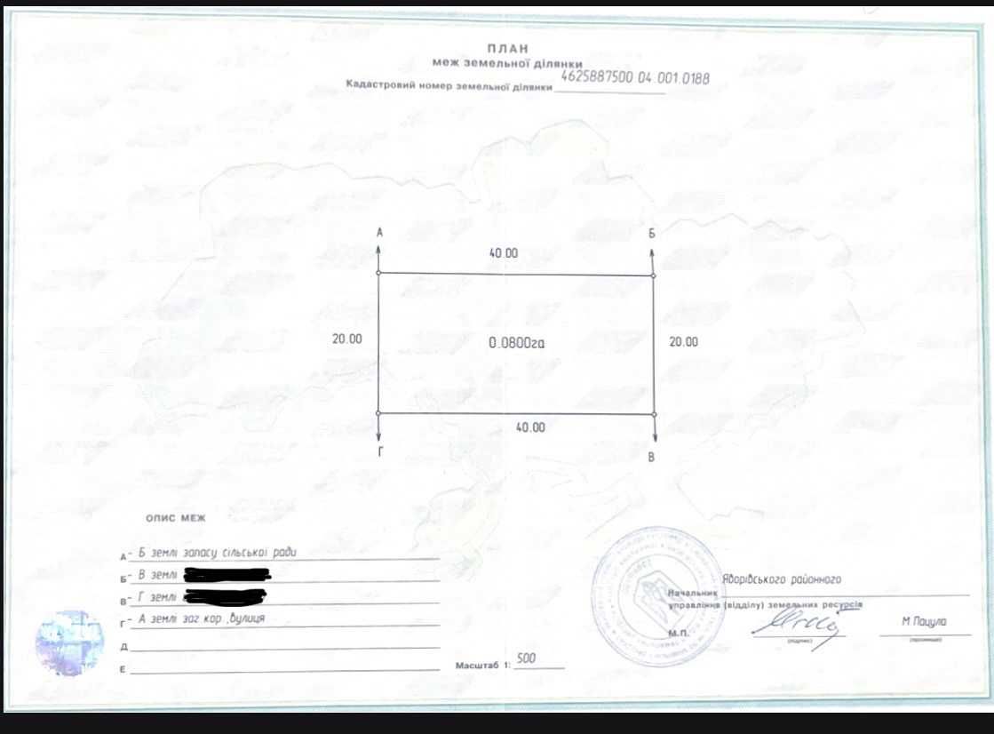 Продаж ділянки, під забудову Рясне-Руське, 8 сот.