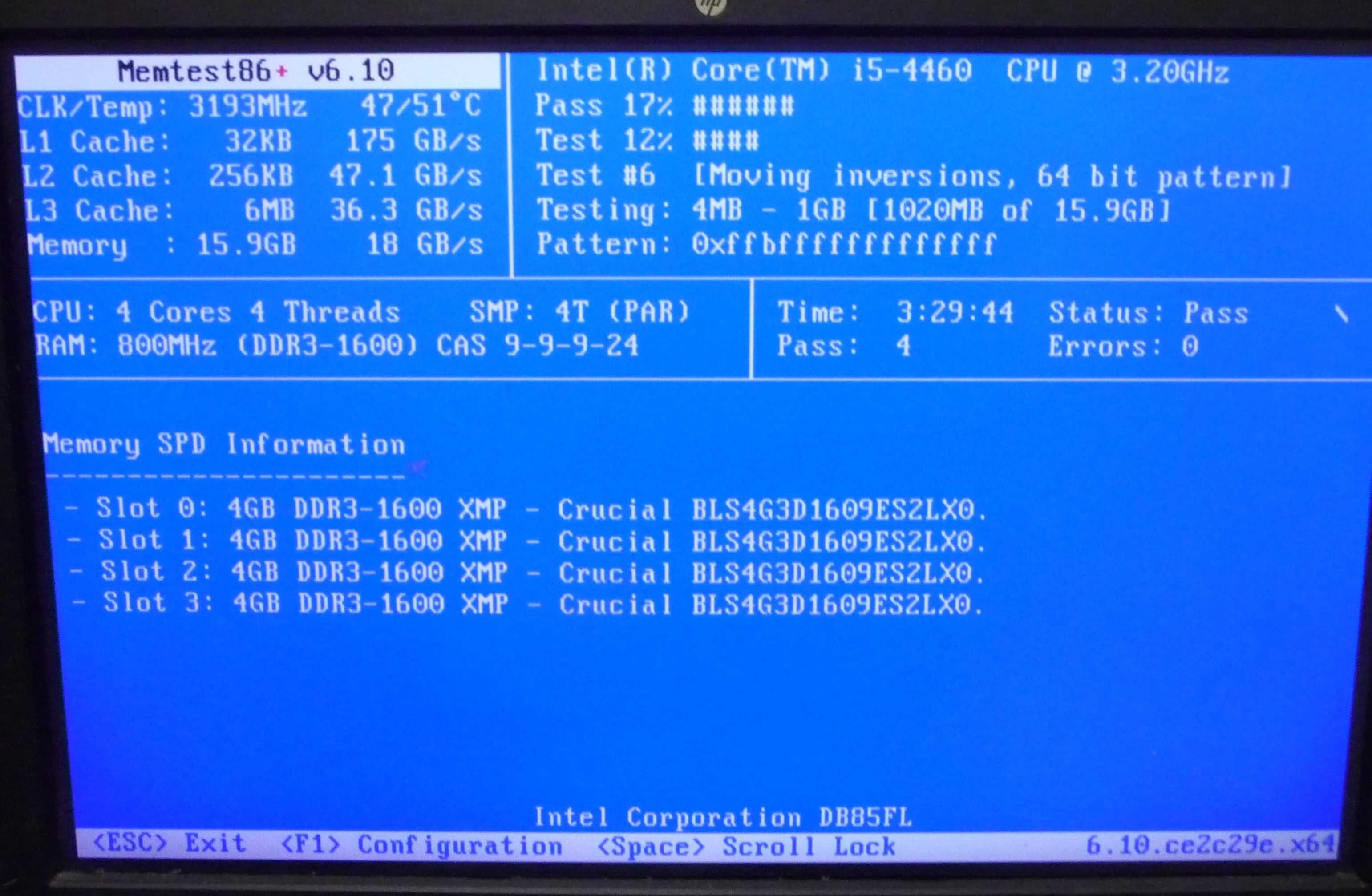 Crucial Ballistix Sport VLP 4GB PC3L-12800(BLS4G3D1609ES2LX0)(4шт)16Gb