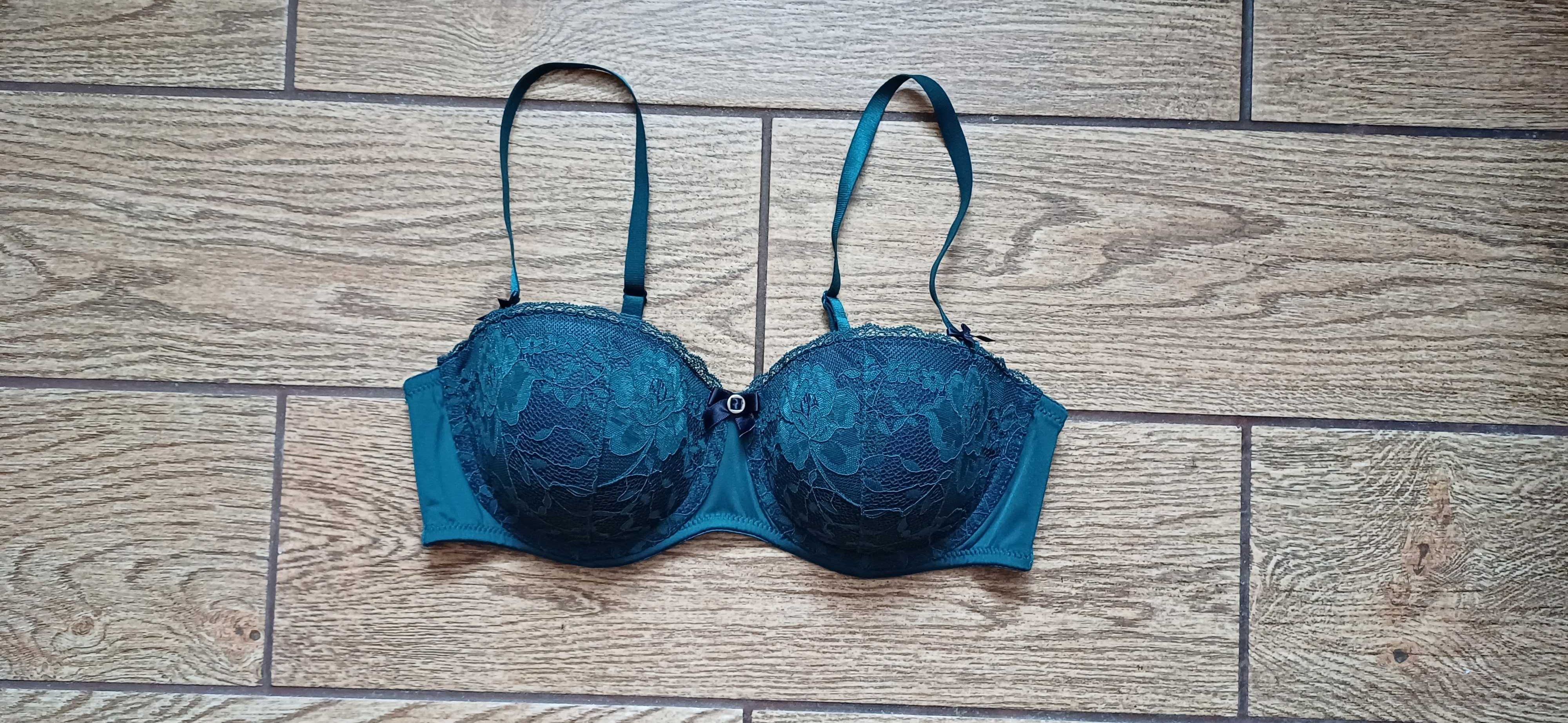 Nowy biustonosz Hunkemöller r. 85 B# butelkowa zieleń