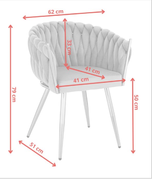 Krzesło welurowe Marbella beżowe 4 sztuki