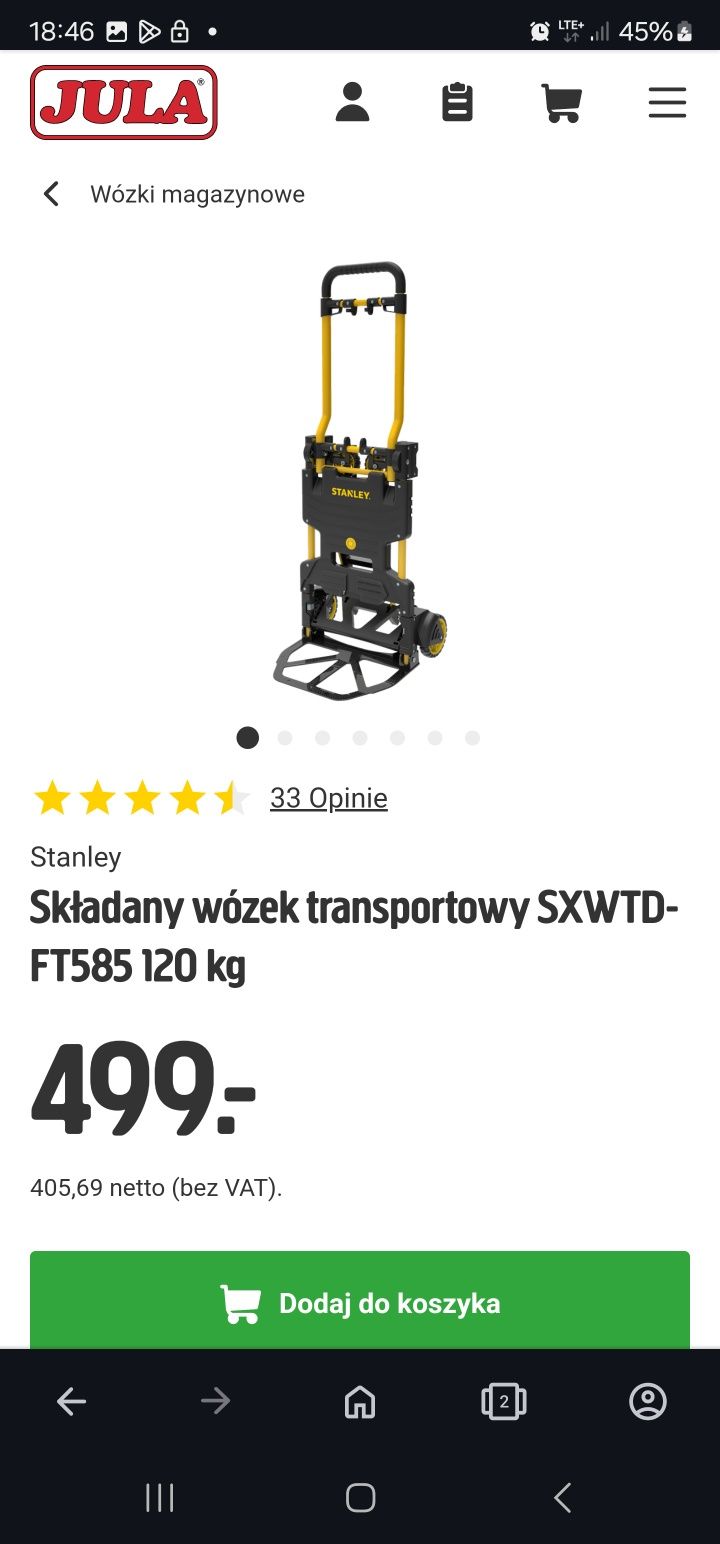 Wózek transportowy STANLEY SXWTD-FT585