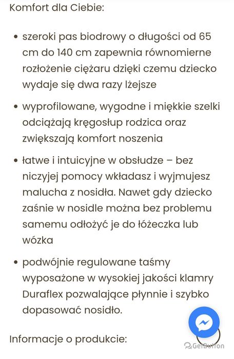 Nosidło ergonomiczne  zaffiro