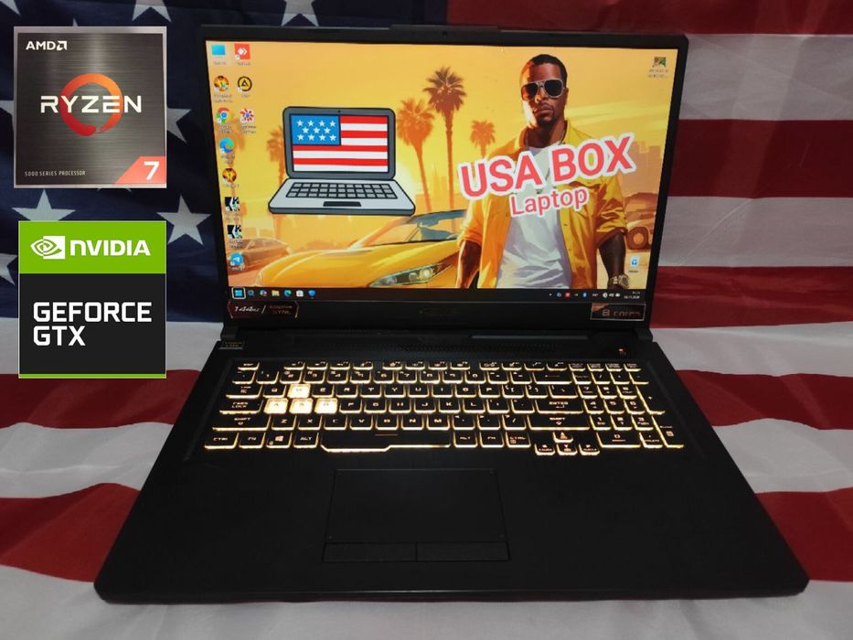ASUS TUF 17.3FHD/144/IPS/RYZEN 7 4800H/Nvdia GTX/16GB/SSD 512GB M2