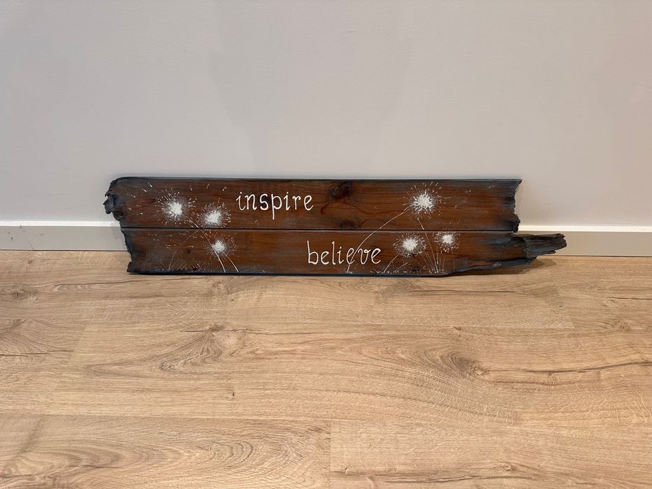 Placa Decorativa Madeira - Inspire Believe